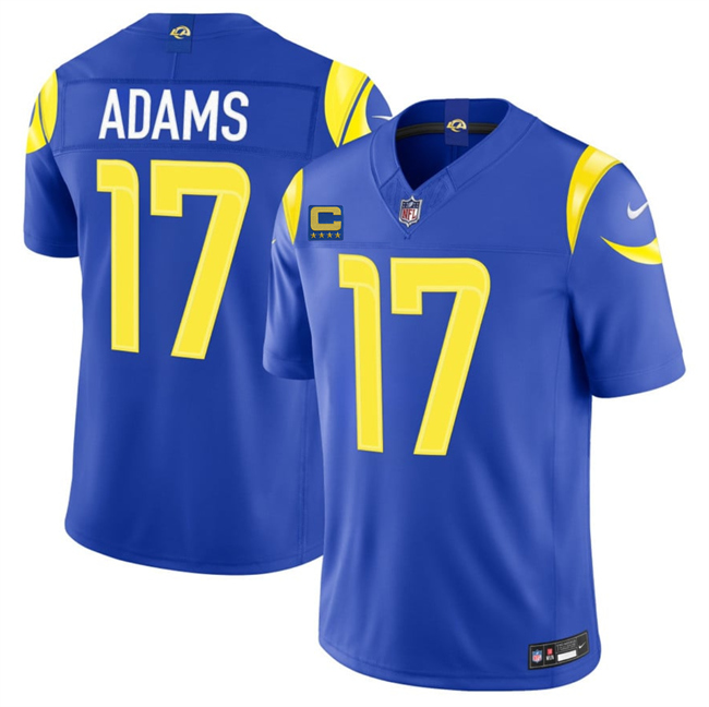 Men's Royal Los Angeles Rams #17 Davante Adams 2026 F.U.S.E. 4-Star C Patch Vapor Limited Stitched Football Jersey
